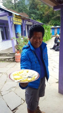 Our guide Indra Gurung - Happy Buddha