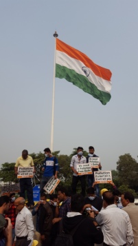 Protesting against Delhi smog - Connaught Place, Delhi